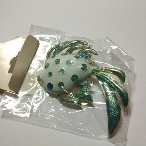 🐠🆕 Fish Brooch/Pendant Blue White Stainless Steel Best Collection NWT